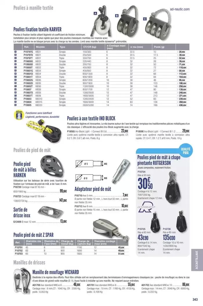 Catalogue Accastillage Diffusion 2025 du 1 janvier au 31 décembre 2025 - Catalogue page 345