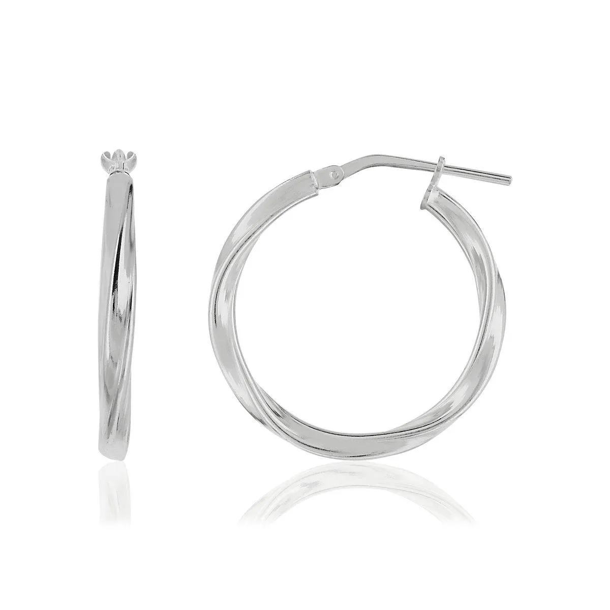 Créoles argent 925 torsadées 25 mm