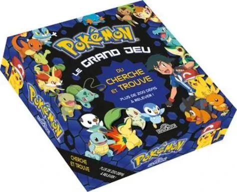 Pokémon le grand jeu du cherche et trouve - Plus de 200 défis à relever ! Contient : un plateau de jeu, 200 cartes défis, un dé, un sablier, 20 cartes, des pions