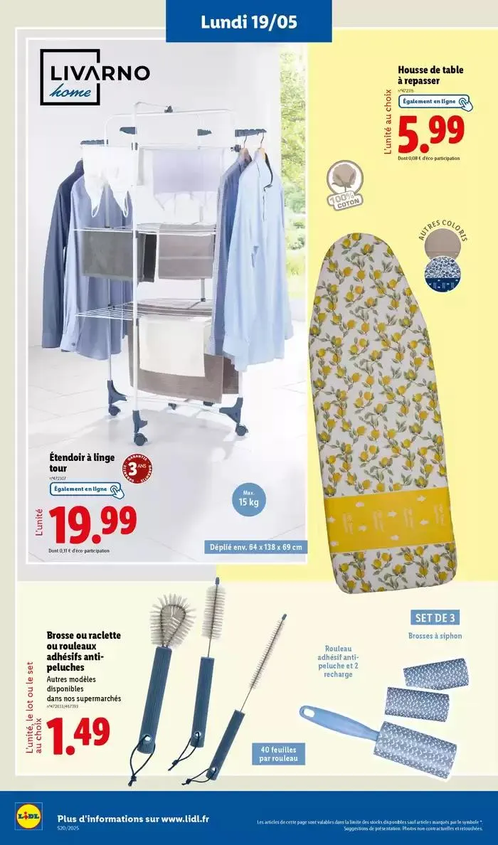 Profitez d'une large sélection de produits à prix réduits chez Lidl ! du 15 mai au 21 mai 2025 - Catalogue page 62