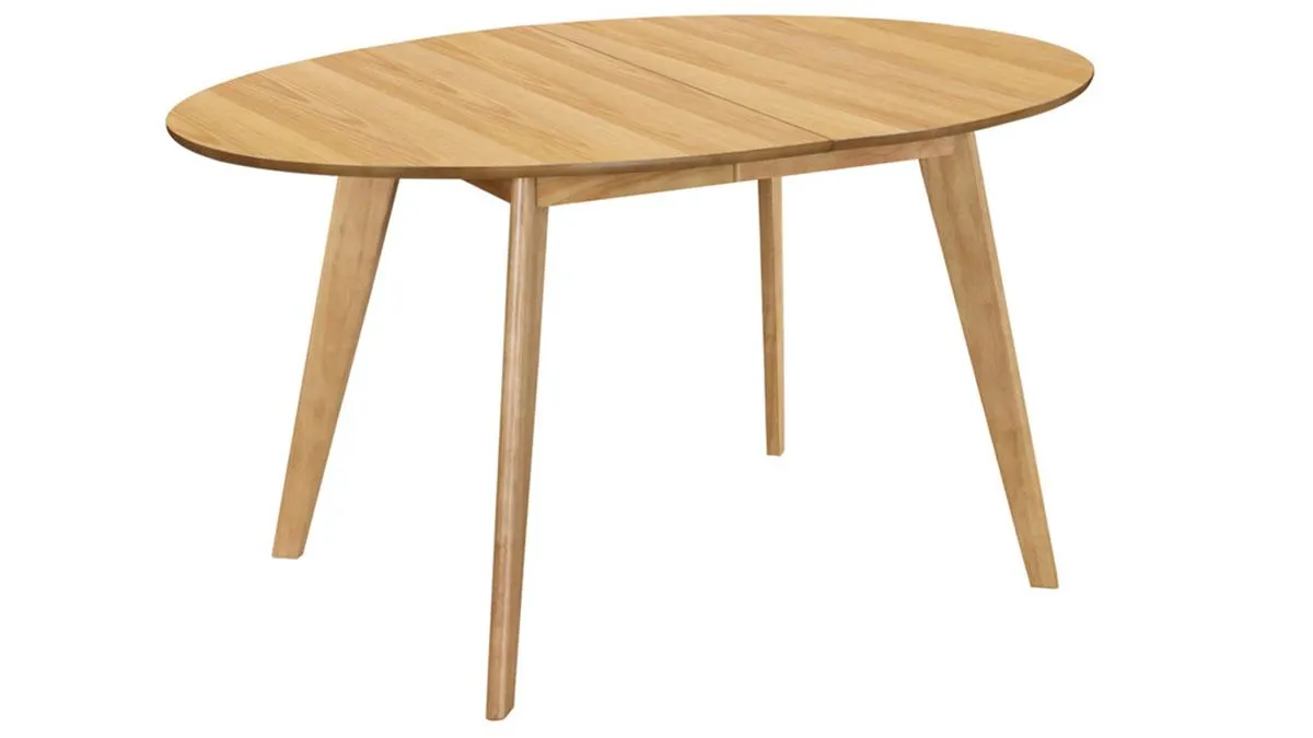 Table à manger extensible ovale en bois clair L150-200 cm MARIK