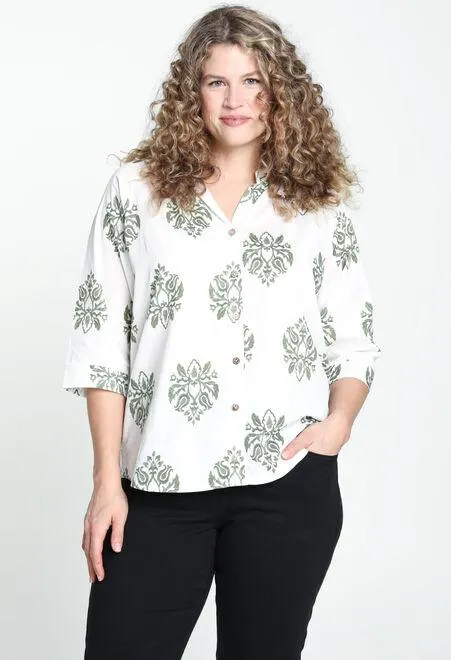 Blouse bicolore en coton
