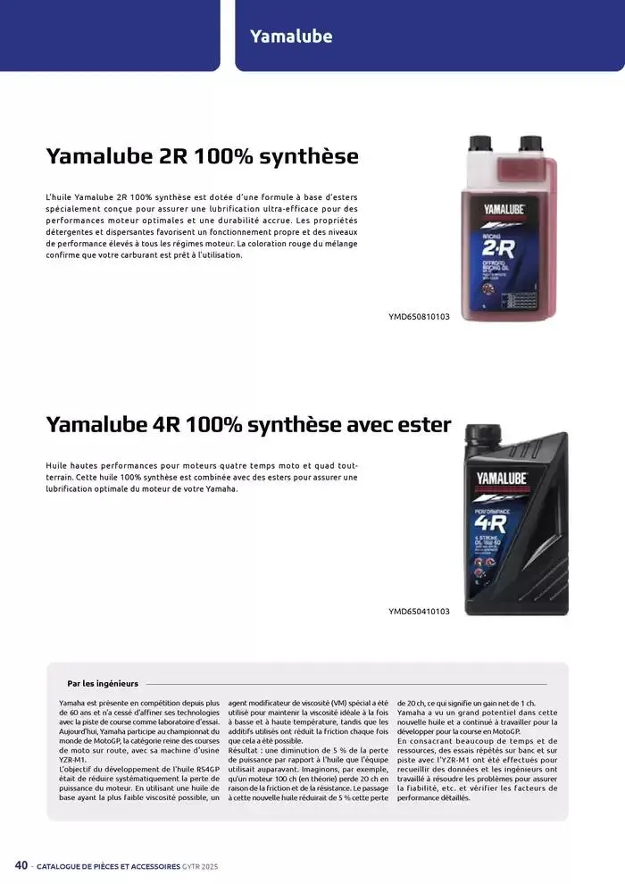 Catalogue Yamaha Motos - Accessoires GYTR Off Road du 23 septembre au 30 avril 2025 - Catalogue page 40