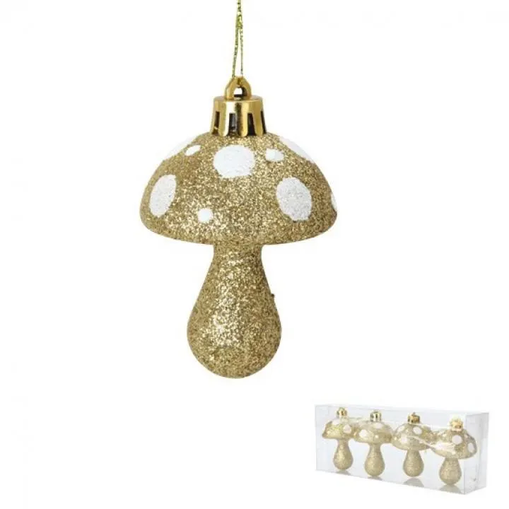 Set 4 suspensions Champignons or 6 cm