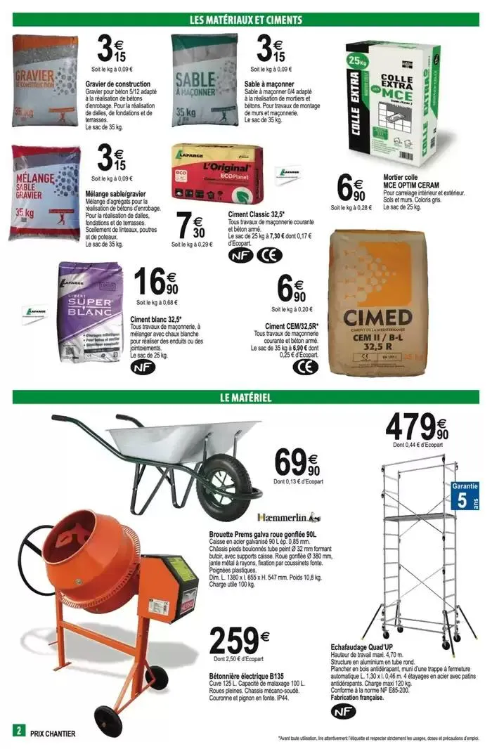 Prix Chantier du 5 mars au 16 mars 2025 - Catalogue page 2