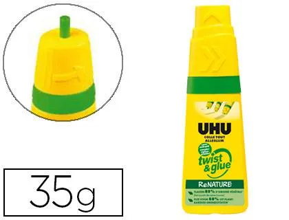 COLLE UHU TWIST&GLUE 3 EN 1 EXTRA FORTE TRANSPARENTE MULTI-MATÉRIAUX COLLAGE PRÉCIS FIN LARGE SANS SOLVANT FLACON 35G