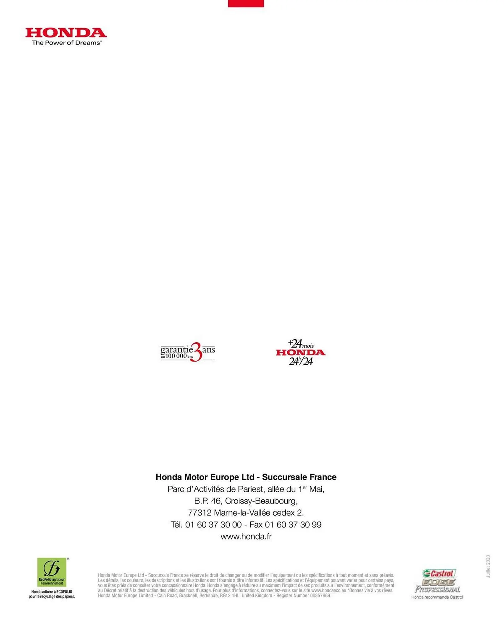 Catalogue Honda du 11 octobre au 30 novembre 2023 - Catalogue page 104