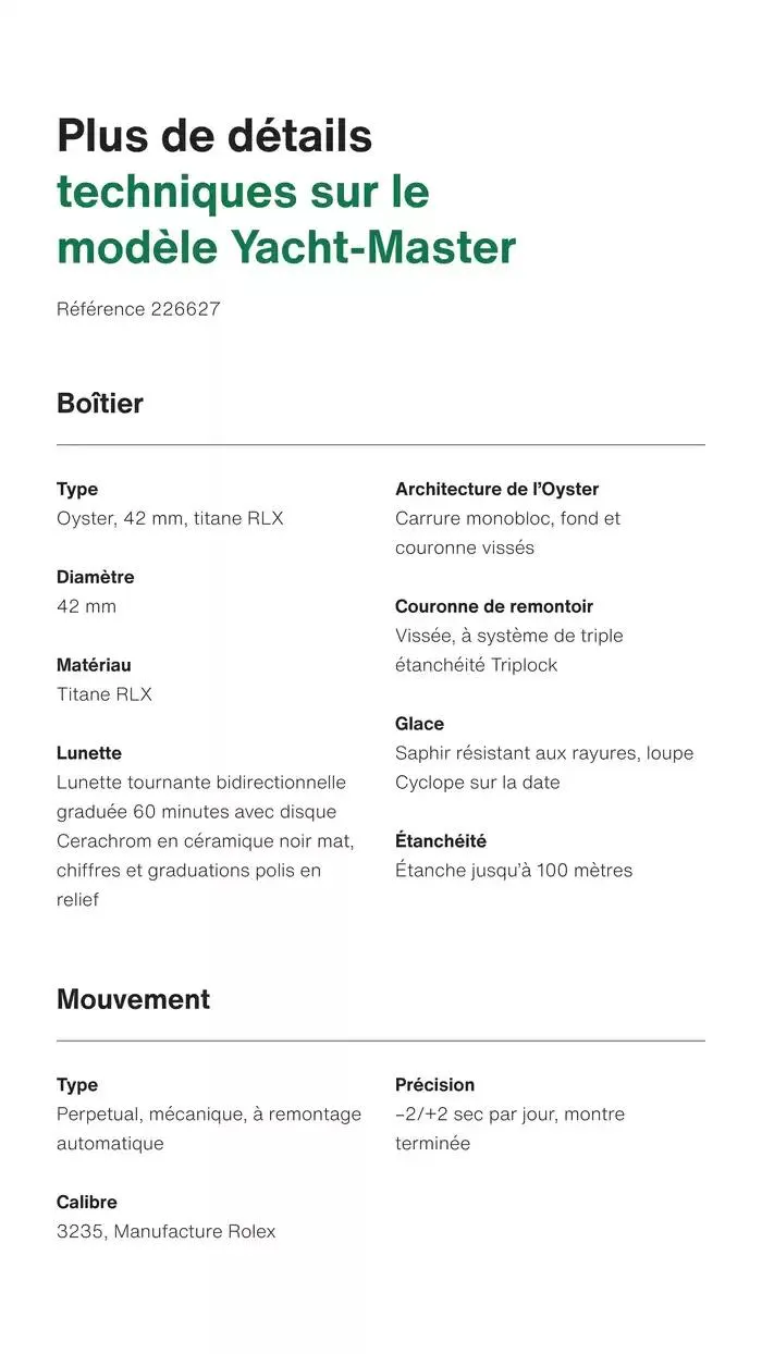 Rolex Yacht Master du 29 janvier au 29 janvier 2026 - Catalogue page 10