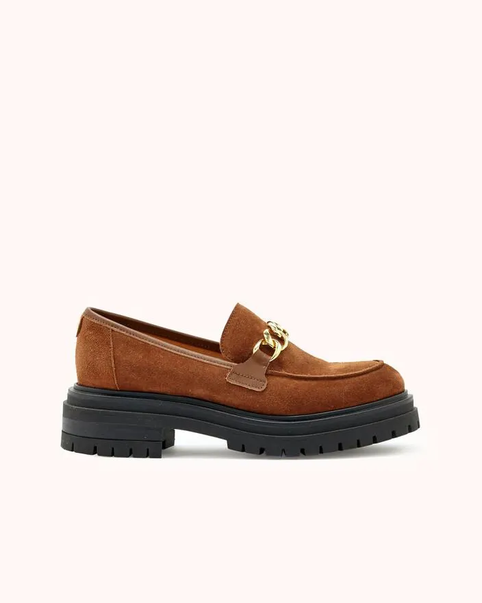 MOCASSIN VALOMIA en cuir velours marron