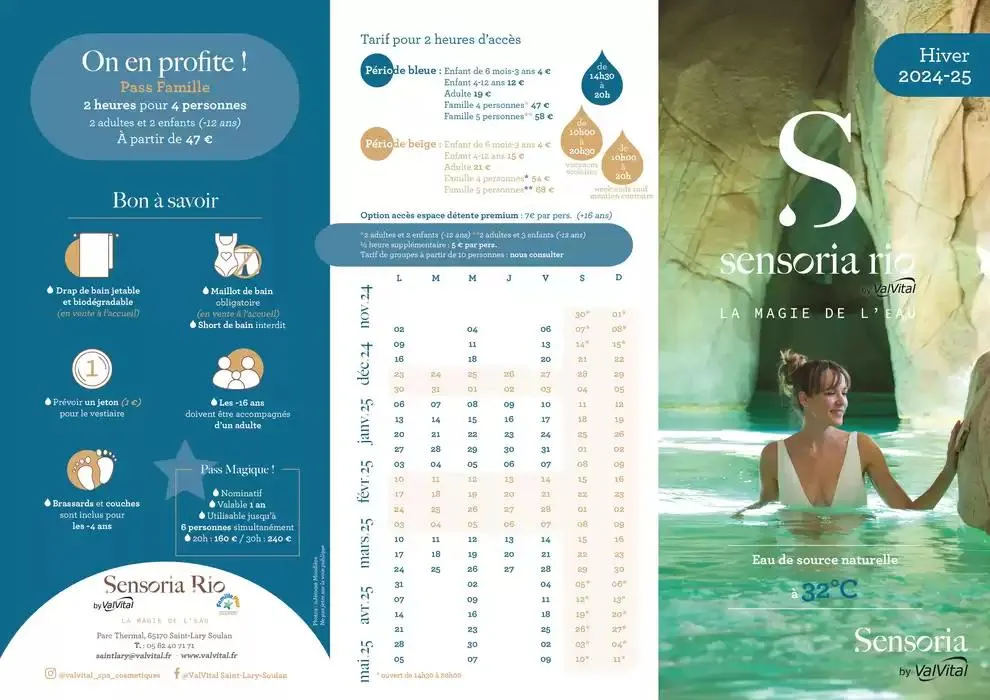 Sensoria Rio Hiver 2024-25 du 11 novembre au 20 mars 2025 - Catalogue page 1