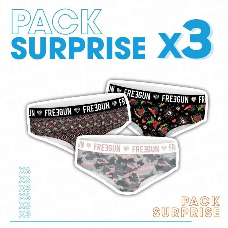 Pack Surprise de 3 culottes Freegun Fille