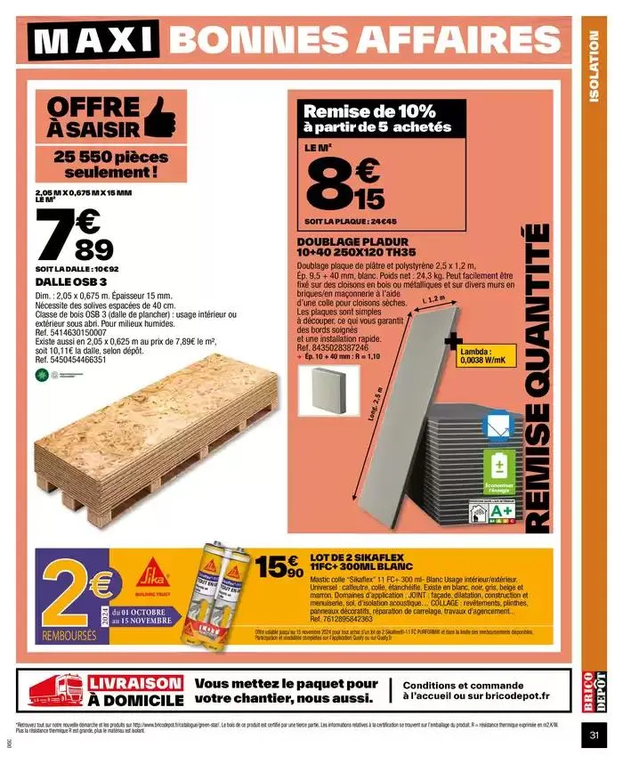 J’améliore mon habitat à prix dépôt du 2 octobre au 9 octobre 2024 - Catalogue page 31