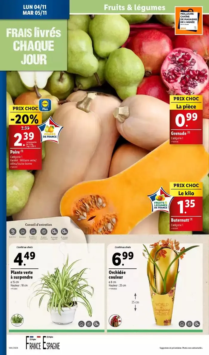 Bénéficiez de promotions sur une sélection de produits, incluant viande, fruit et fromage du 30 octobre au 5 novembre 2024 - Catalogue page 32