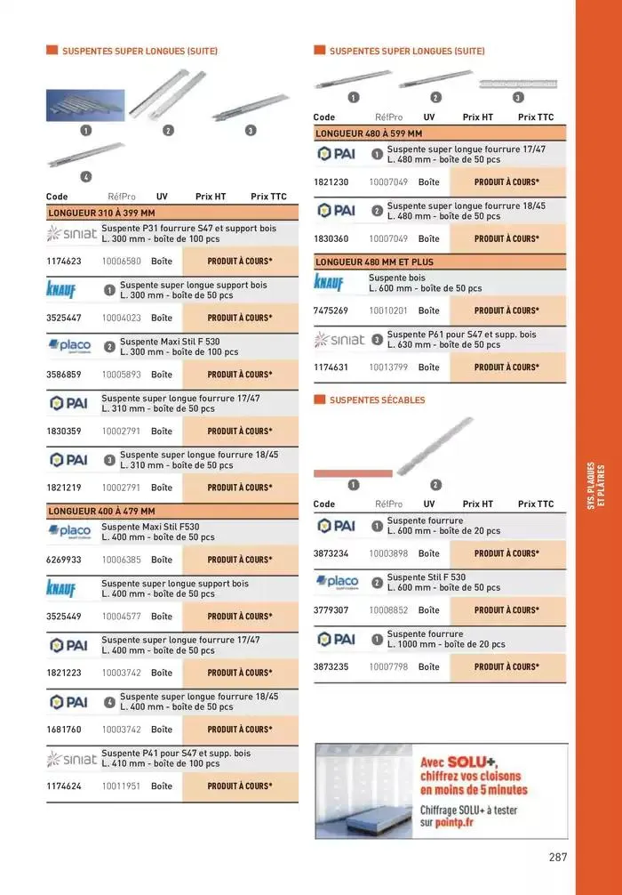Matériaux 2025 du 1 janvier au 31 décembre 2025 - Catalogue page 287