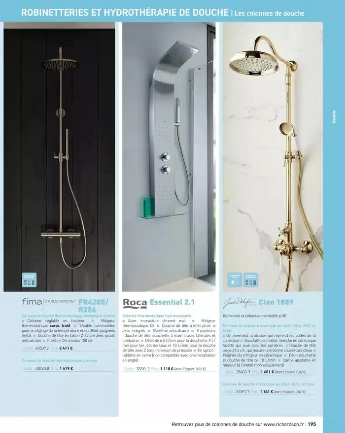 SALLE DE DE BAINS ET CARRELAGE 2025 du 11 avril au 31 décembre 2025 - Catalogue page 197