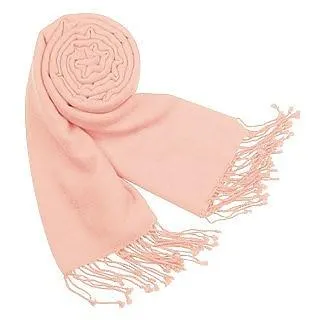 Châle Pashmina uni à franges