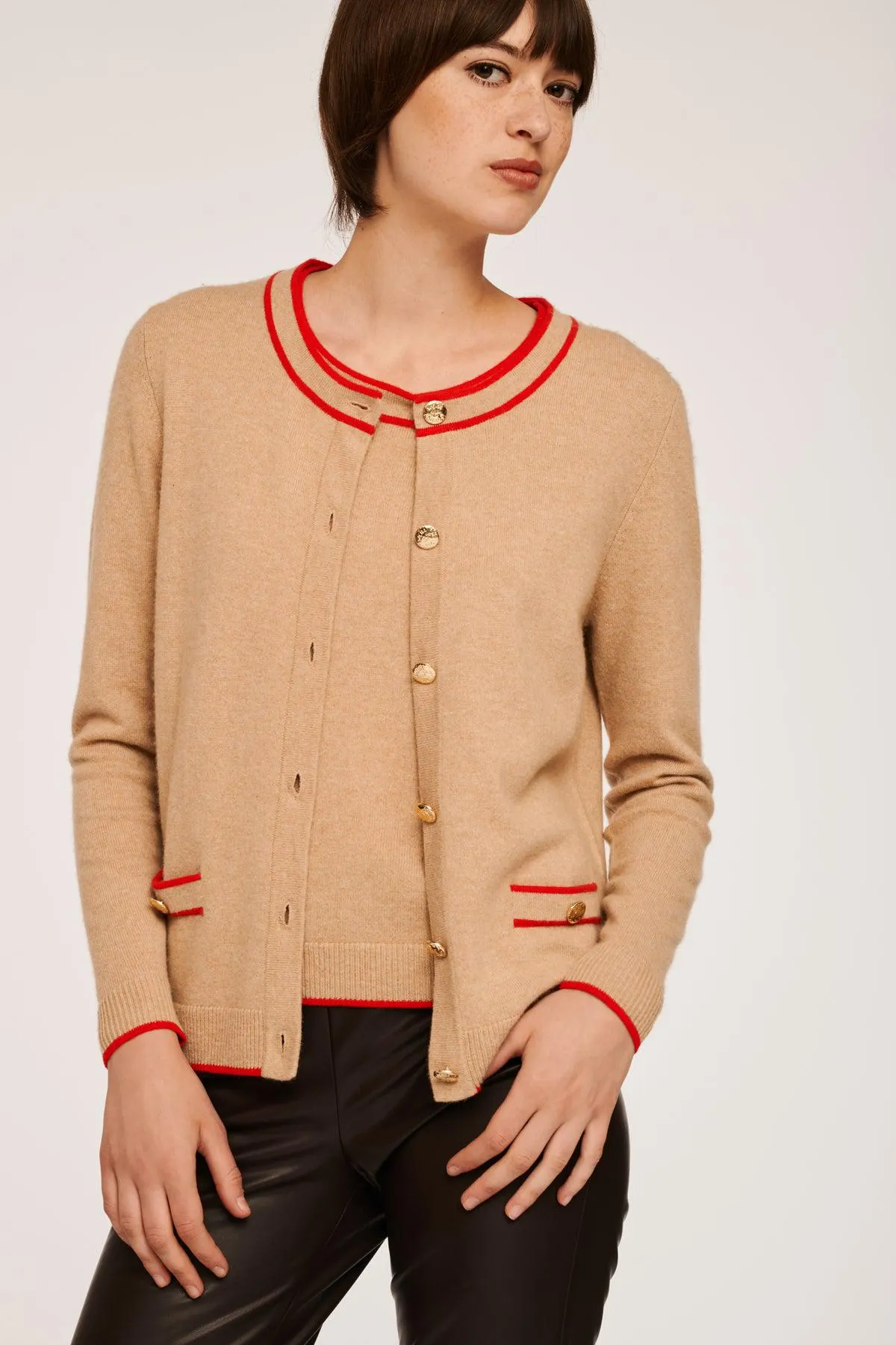 Cardigan bi-color en cachemire