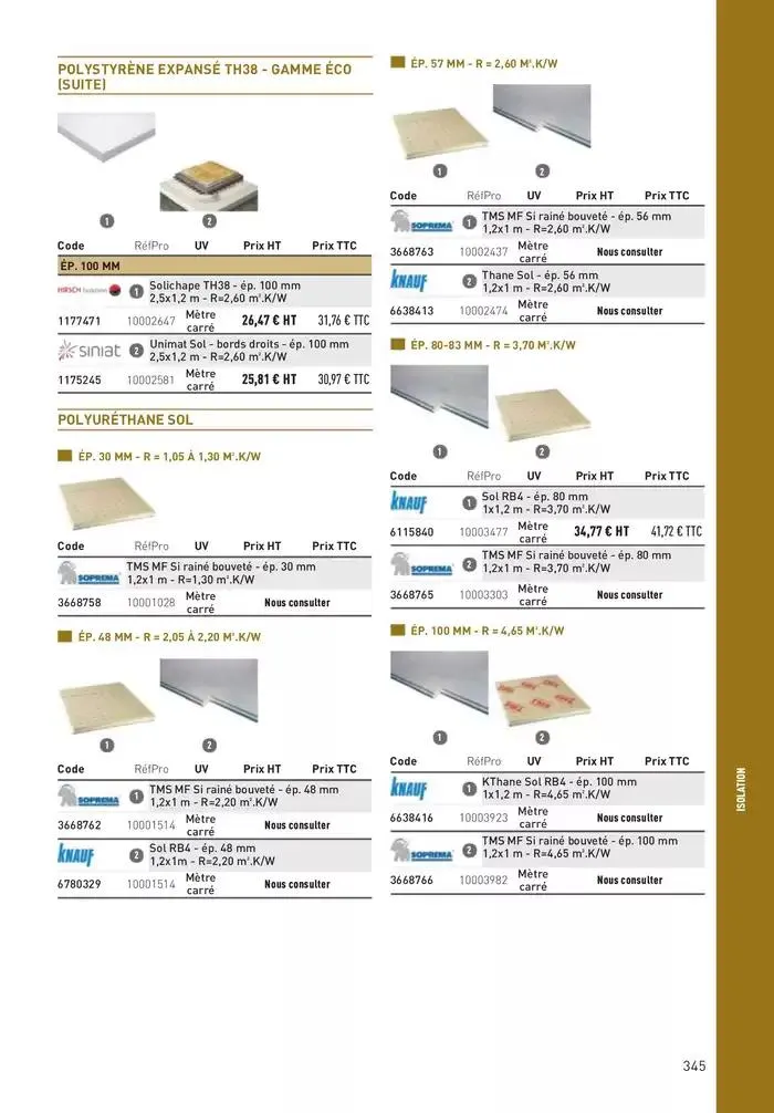 Matériaux 2025 du 1 janvier au 31 décembre 2025 - Catalogue page 345