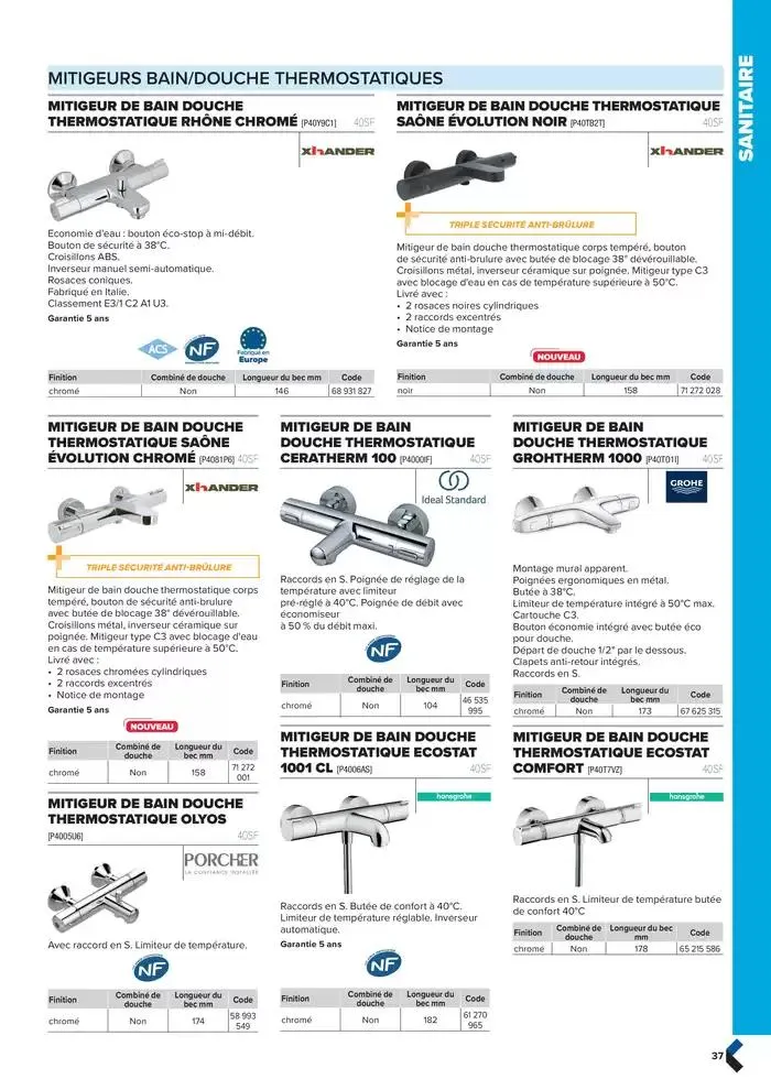 Catalogue génie climatique & sanitaire | Édition 2024-2025 du 2 octobre au 31 décembre 2025 - Catalogue page 37