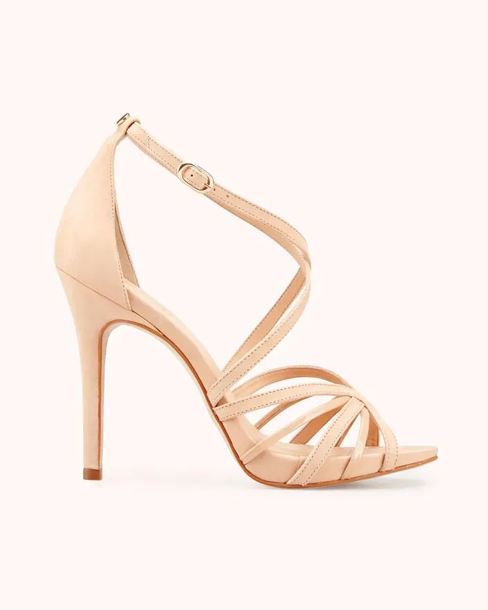 SANDALE A TALON ZAMAIA en nubuck nude