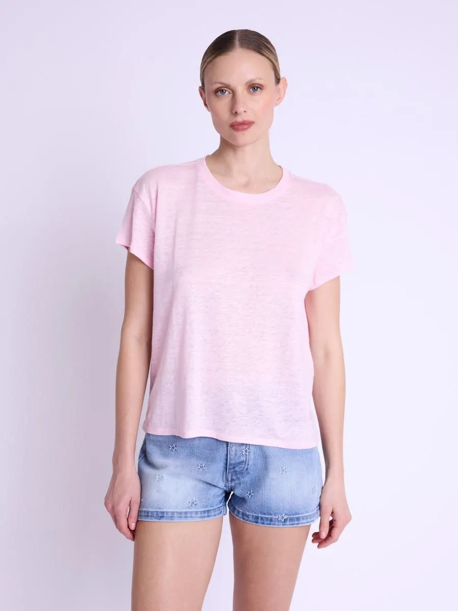 ESMA | T-shirt uni en lin rose