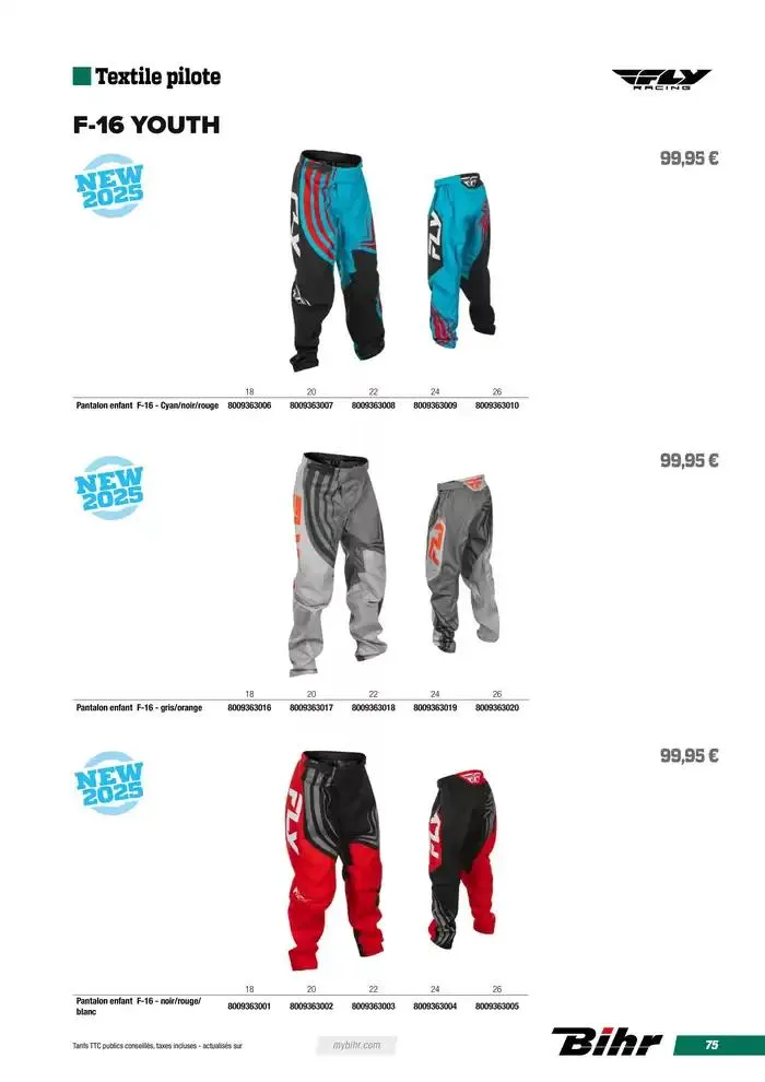 FLY RACING BMX 2025 du 12 avril au 31 décembre 2025 - Catalogue page 75
