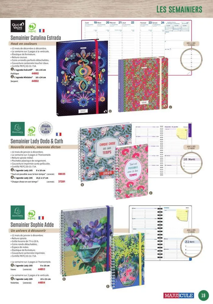 Les Agendas et Calendriers 2025 du 23 mai au 31 décembre 2025 - Catalogue page 19