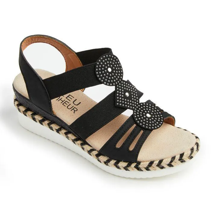 Sandales compensées fantaisie