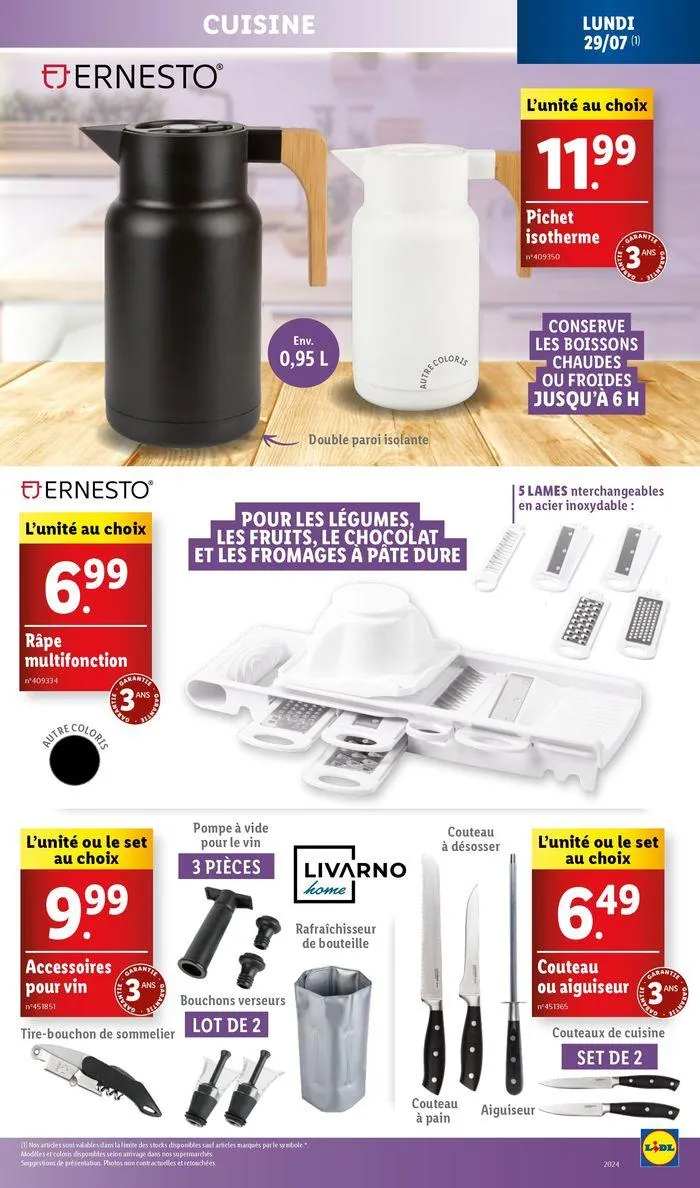 Profitez des journées opportunités pour dénicher vos produits du quotidien à prix Lidl du 24 juillet au 30 juillet 2024 - Catalogue page 71