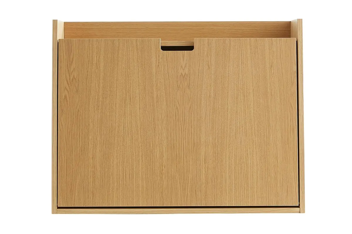 Bureau mural avec rangements scandinave bois clair chêne L78 cm GABIN