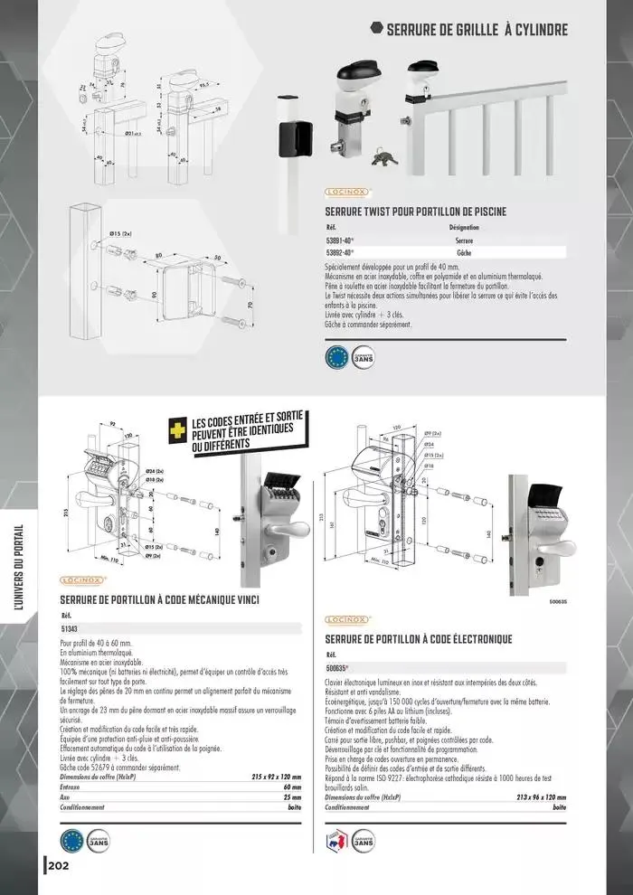 Guide Quincaillerie Serrurerie 2025 - 2026 du 1 avril au 1 avril 2026 - Catalogue page 204