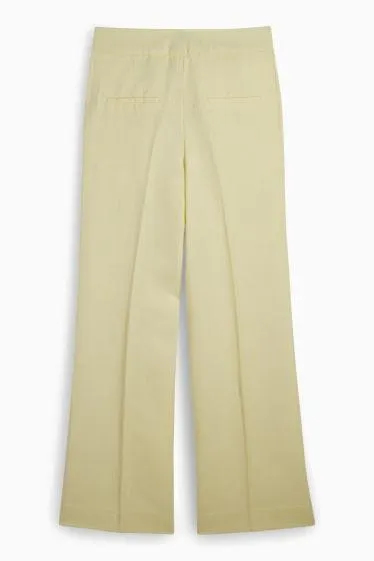 Business trousers - high waist - wide leg