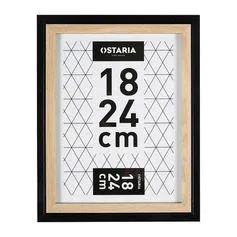 Cadre photo CALI noir et bois 18x24cm