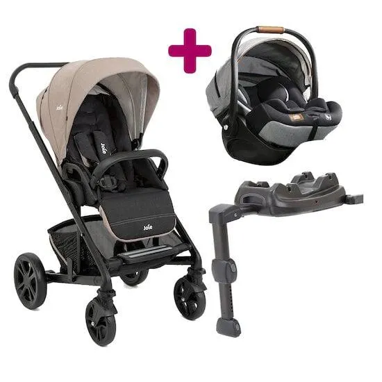 Pack poussette duo Chrome Mushroom + coque I-Level Recline Carbon + I-base LX 2