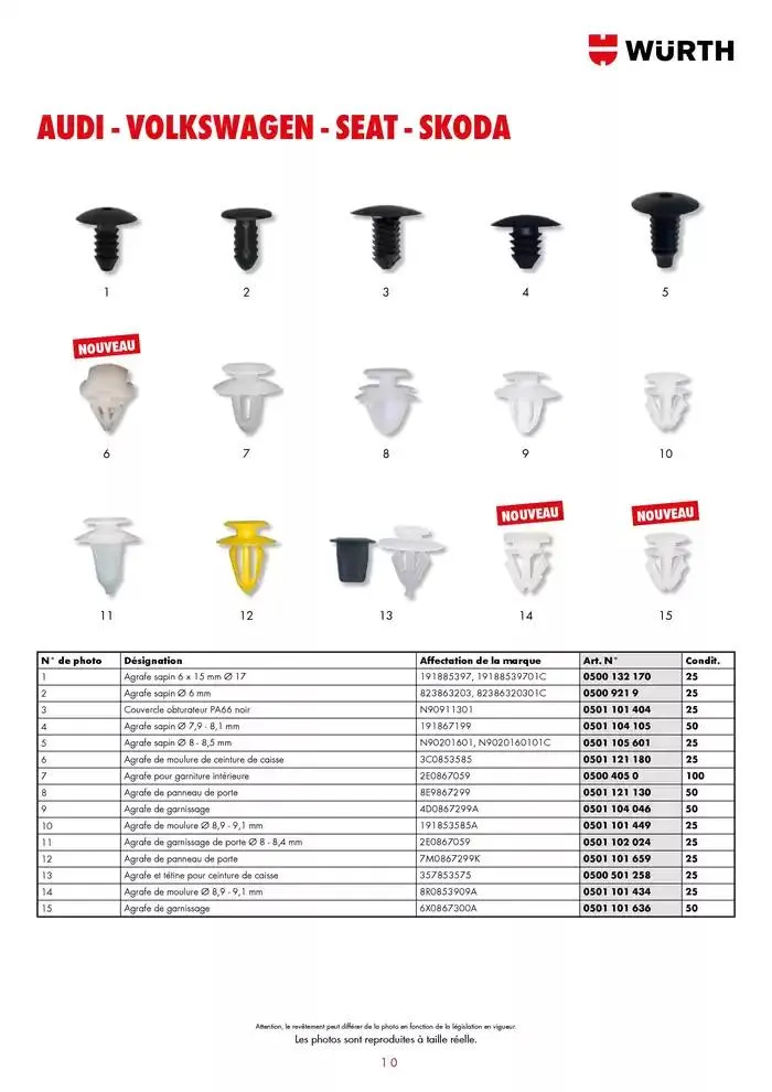Agrafes de carrosserie du 21 janvier au 31 décembre 2025 - Catalogue page 10