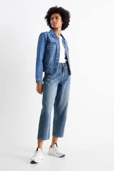 Barrel jeans - mid-rise waist