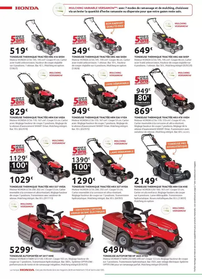 Motoculture et remorques du 1 mars au 31 mai 2025 - Catalogue page 38