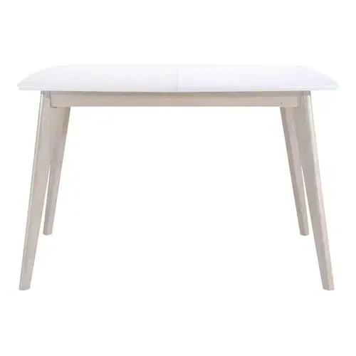 Table extensible L120-160 cm MALENA scandinave bois et blanc