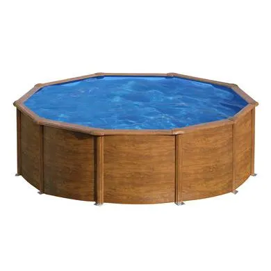 Piscine Acier décor bois 4,80 X 1,22 m