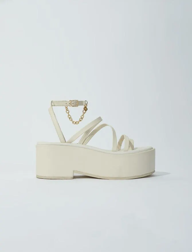 Sandales compensées en cuir