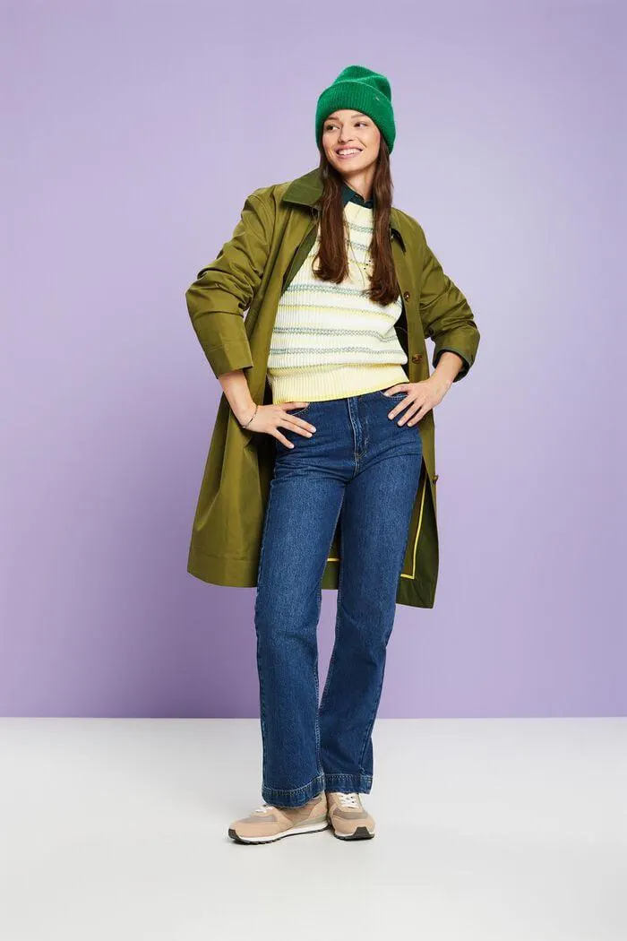 Pull-over rayé à col rond