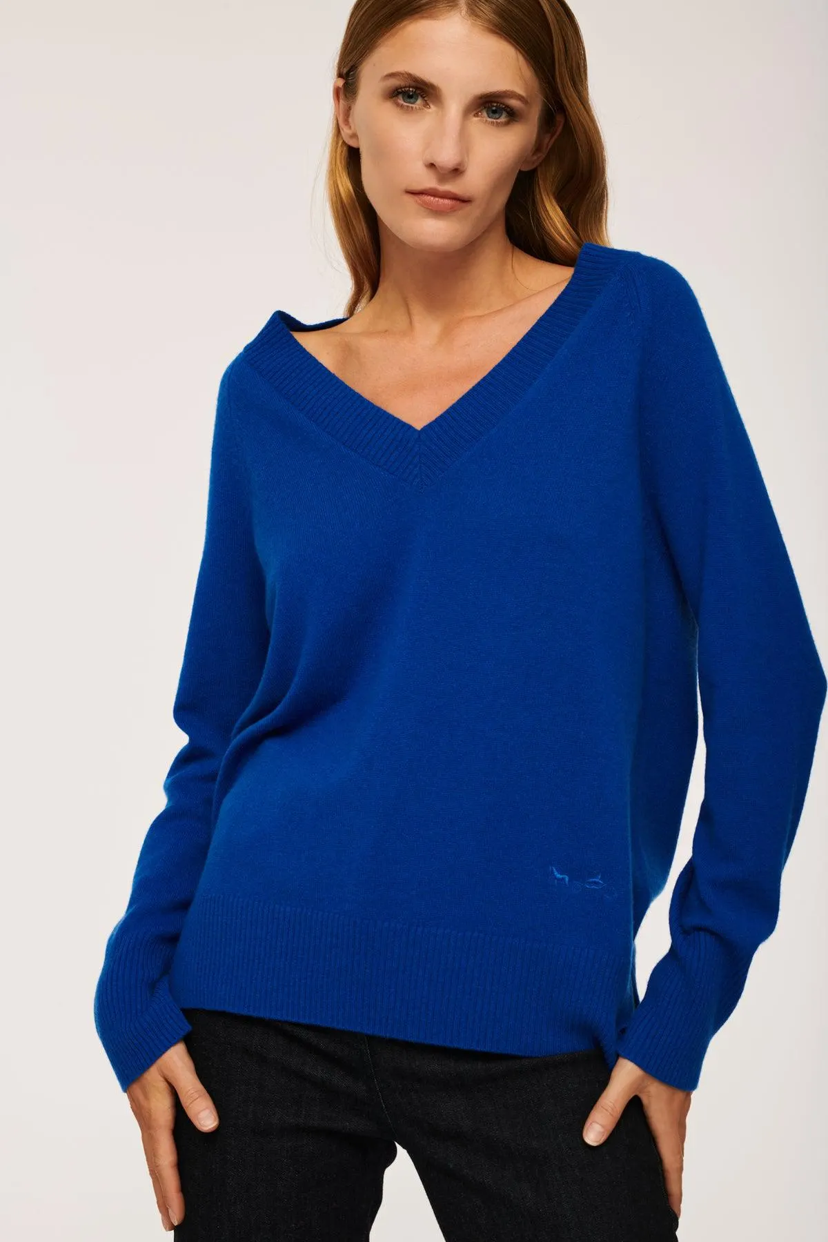 Pull col v en cachemire