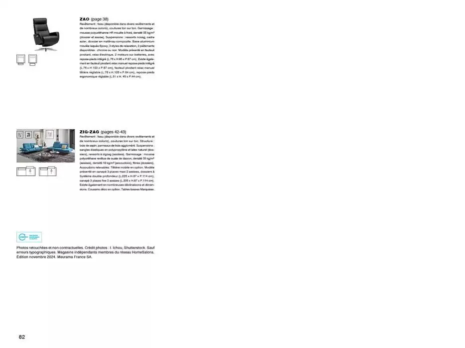 Catalogue Canapés et Fauteuils 2025  du 1 janvier au 31 décembre 2025 - Catalogue page 82