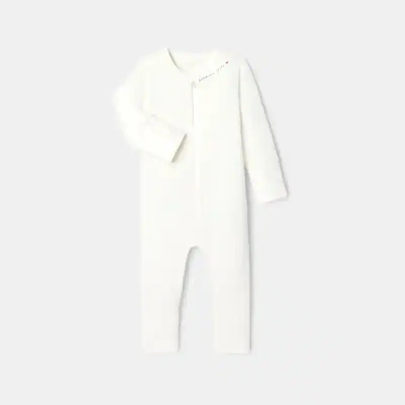 Pyjama sans pied en coton bio blanc naissance Absorba