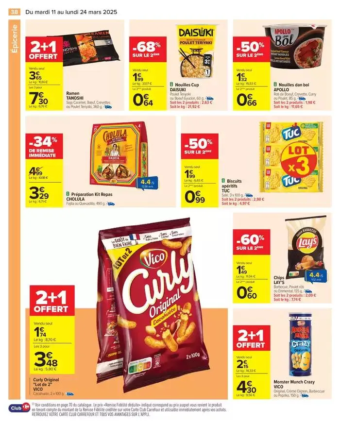 LES JOURS MEILLEURS AVEC LES PRODUITS CARREFOUR du 11 mars au 24 mars 2025 - Catalogue page 40