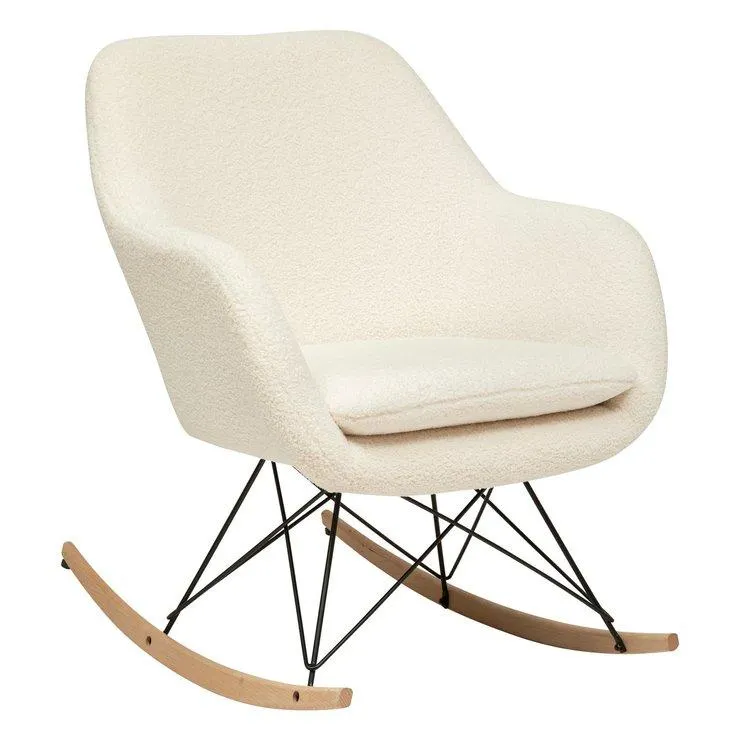 ROCKING CHAIR BOUCLE OLMETO BLANC