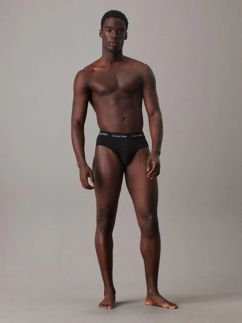 HIP BRIEF 3 PACK COTTON STRETCH - Slip - black