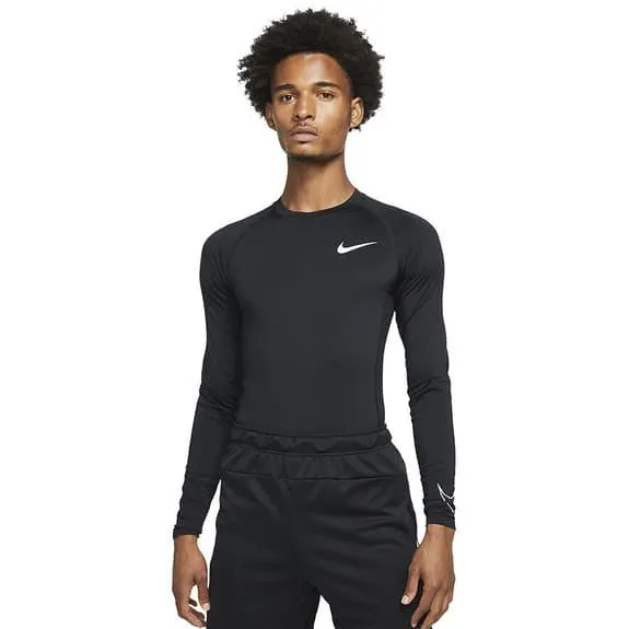 Maillot de corps Nike Pro Dri-Fit manche longue noir blanc