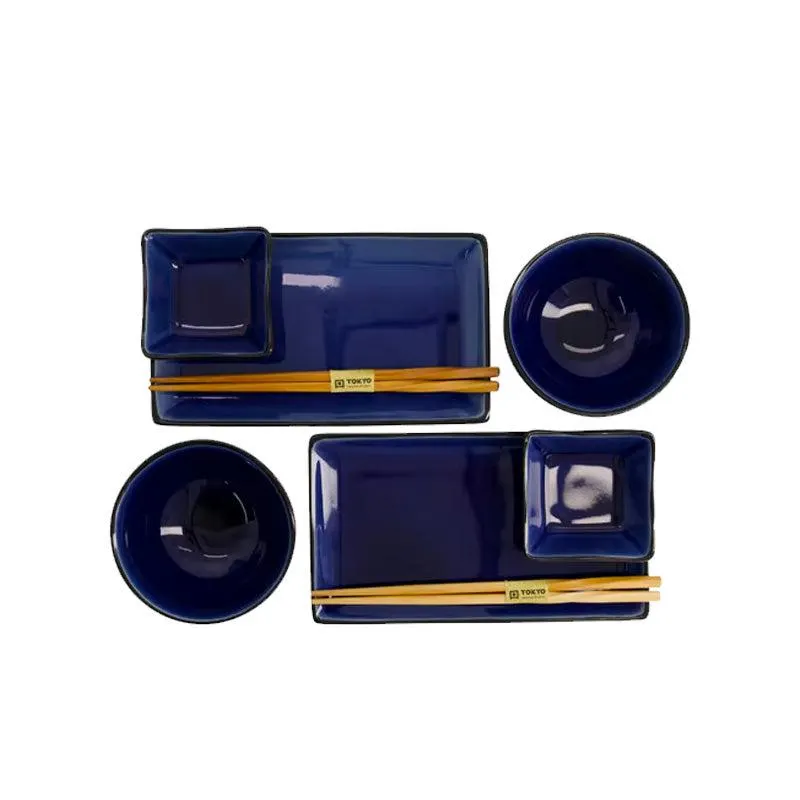 Coffret à sushis 2 pers. Glassy Bleu Tokyo Design