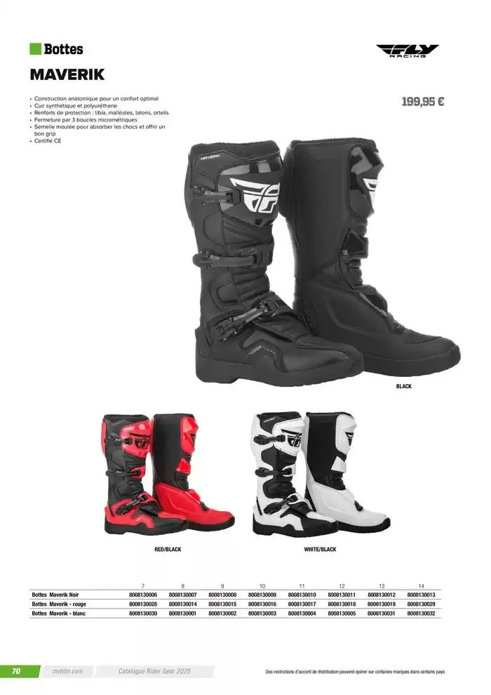 FLY RACING 2025 du 20 novembre au 31 août 2025 - Catalogue page 72